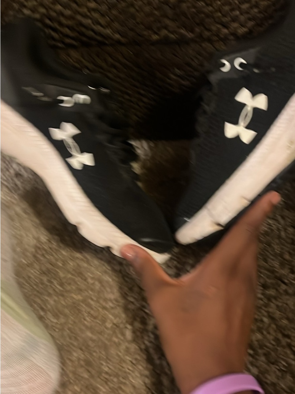 Under Armour Kids Black and White Athletic Sneakers